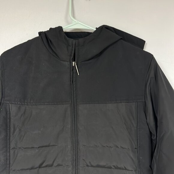 Via Spiga Size L,  Lightweight Packable Puffer Coat Jacket Hooded Black - Picture 5 of 8